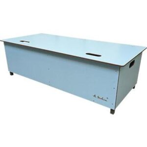 Coffre-banc stratifié compact sur pieds – 155x70x46cm – Monté