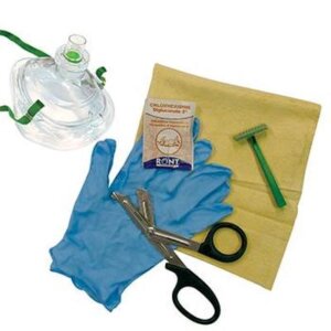 Kit d’intervention pour défibrillation (ciseaux,rasoir, chlorhexidine