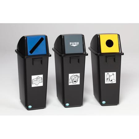 Collecteur de déchets en plastique avec trappe 60L