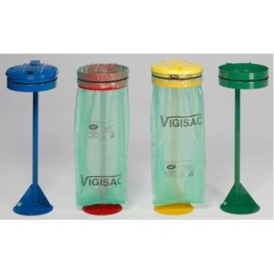 Support sac poubelle VIGIPIRATE avec poteau – Couvercle acier