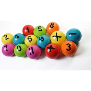 Lot de 14 balles numérotées ou avec signes - Ø15cm - Made in France