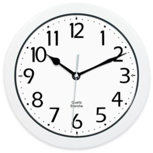 Horloge murale à pile étanche IP54 – Ø250 mm