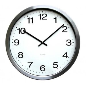 Horloge murale étanche sur pile IP54- acier Inox – Ø550 mm
