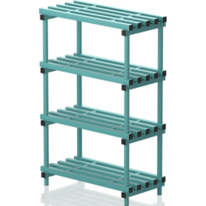 Etagère porte équipements sur pieds 4 niveaux