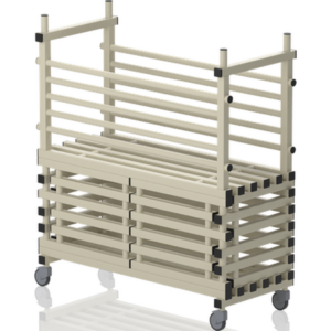 Chariot porte équipement mobile pour noodles + portes 1350x570x1500mm