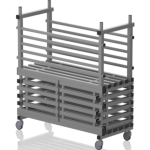 Chariot porte équipement mobile pour noodles + portes 1350x570x1500mm