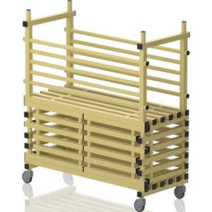 Chariot porte équipement mobile pour noodles + portes 1350x570x1500mm