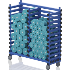 Chariot pour haltères d’aquagym 2 compart. 1230x420x1330mm
