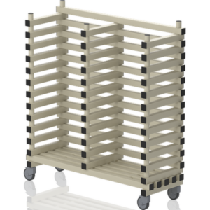 Chariot pour haltères d’aquagym 2 compart. 1230x420x1330mm