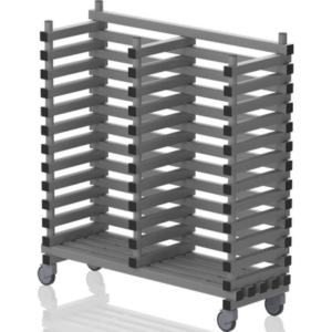 Chariot pour haltères d’aquagym 2 compart. 1230x420x1330mm