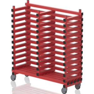 Chariot pour haltères d’aquagym 2 compart. 1230x420x1330mm