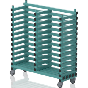 Chariot pour haltères d’aquagym 2 compart. 1230x420x1330mm