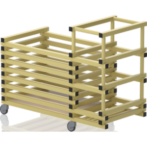 Chariot combi sans couvercle-barres hor+range noodles 1440x690x1100mm