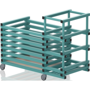 Chariot combi sans couvercle-barres hor+range noodles 1440x690x1100mm