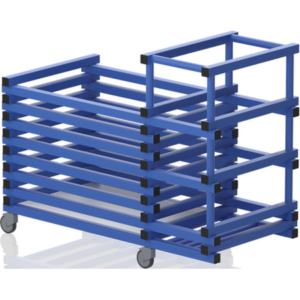 Chariot combi sans couvercle-barres hor+range noodles 1440x690x1100mm