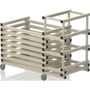 Chariot combi sans couvercle-barres hor+range noodles 1440x690x1100mm