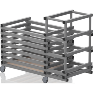 Chariot combi sans couvercle-barres hor+range noodles 1440x690x1100mm