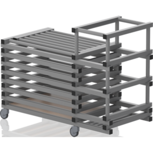 Chariot combi avec couvercle-barres hor+range noodles 1440x690x1110mm