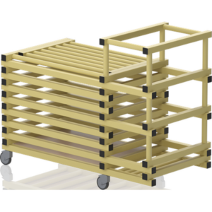Chariot combi avec couvercle-barres hor+range noodles 1440x690x1110mm