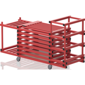 Chariot avec couvercle+2 étages+bac noodles 1980x690x1110 mm