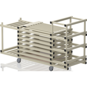 Chariot avec couvercle+2 étages+bac noodles 1980x690x1110 mm