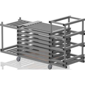 Chariot avec couvercle+2 étages+bac noodles 1980x690x1110 mm