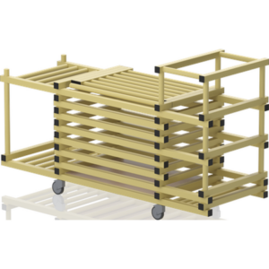 Chariot avec couvercle+2 étages+bac noodles 1980x690x1110 mm