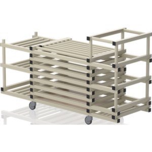 Chariot avec couvercle+3 étages+bac noodles 1980x690x1110 mm