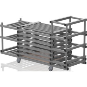 Chariot avec couvercle+3 étages+bac noodles 1980x690x1110 mm