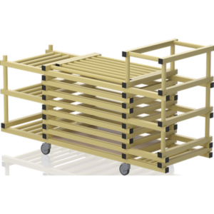Chariot avec couvercle+3 étages+bac noodles 1980x690x1110 mm