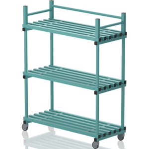 Etagère mobile sur roulettes pour 9 bacs 1380 x 600 x 1770 mm