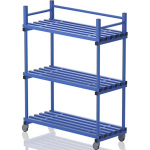 Etagère mobile sur roulettes pour 9 bacs 1380 x 600 x 1770 mm