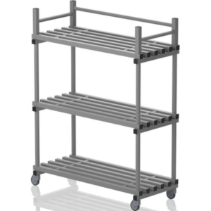 Etagère mobile sur roulettes pour 9 bacs 1380 x 600 x 1770 mm