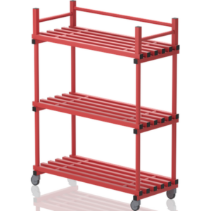 Etagère mobile sur roulettes pour 9 bacs 1380 x 600 x 1770 mm
