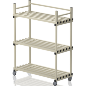 Etagère mobile sur roulettes pour 9 bacs 1380 x 600 x 1770 mm