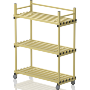 Etagère mobile sur roulettes pour 9 bacs 1380 x 600 x 1770 mm