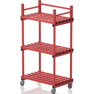 Etagère mobile sur roulettes pour 6 paniers 970 x 570 x 1.770 mm