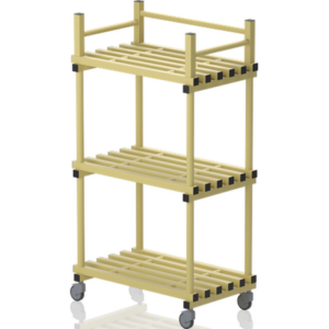 Etagère mobile sur roulettes pour 6 paniers 970 x 570 x 1.770 mm