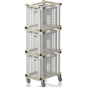Chariot 3 paniers sur roulettes 540x 660x1800mm