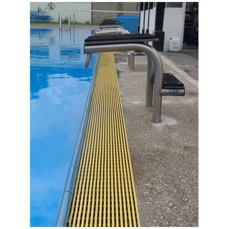 Caillebotis pour goulotte de piscine