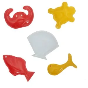 Set lesté marin : crabe, coquille, tortue, poisson, baleine