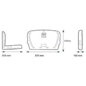 Table à langer murale horizontale en polyéthylène – 87,2 x 51,3 x 5cm