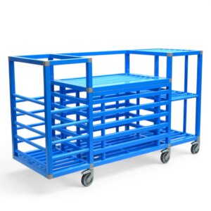 Chariot de rangement combiné pour frites et 3 bacs – vertical