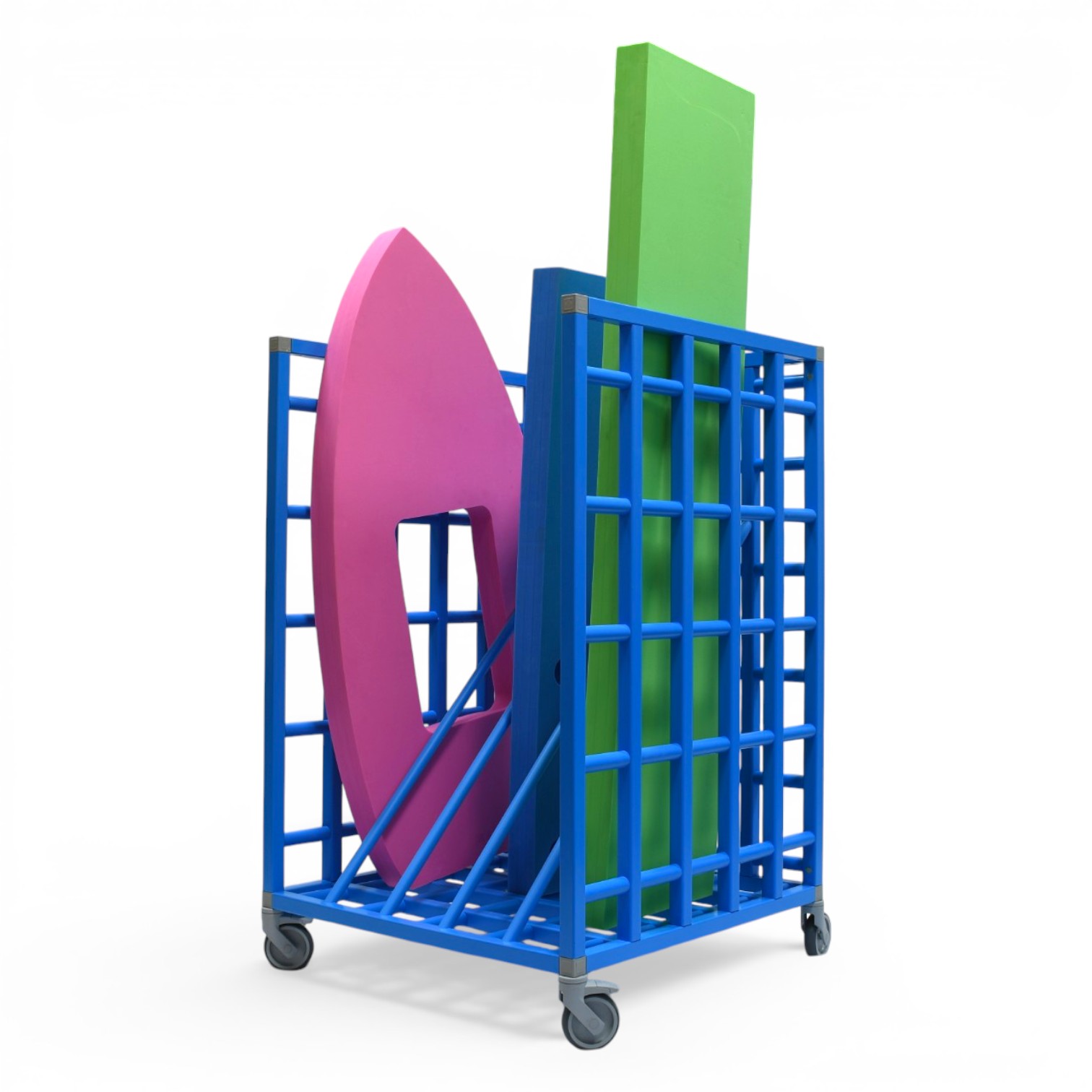 Chariot de rangement mobile pour tapis flottant