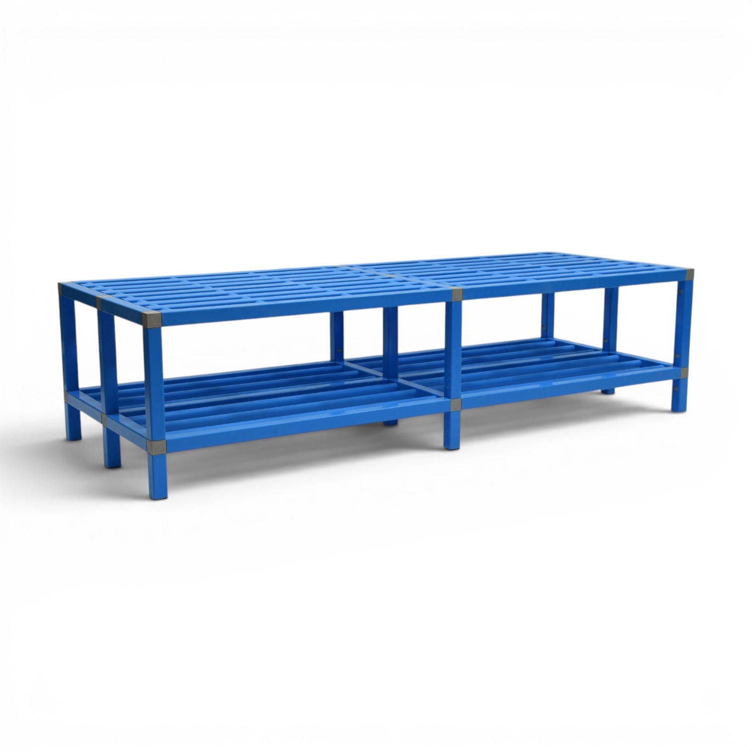 Banc vestiaire double avec repose chaussures