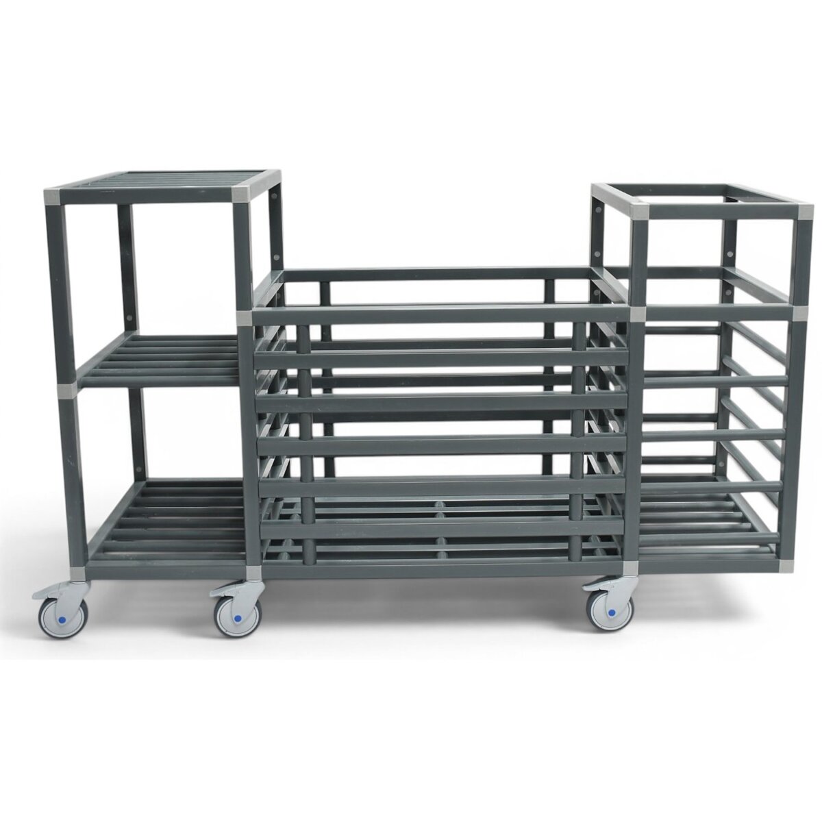 Chariot de rangement combiné pour frites et 3 bacs – vertical