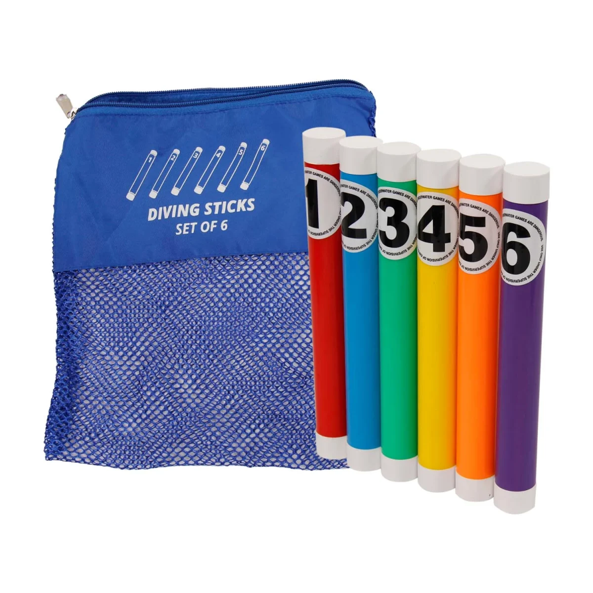 Lot de 6 bâtons lestés multicolores – Numérotés de 1 à 6